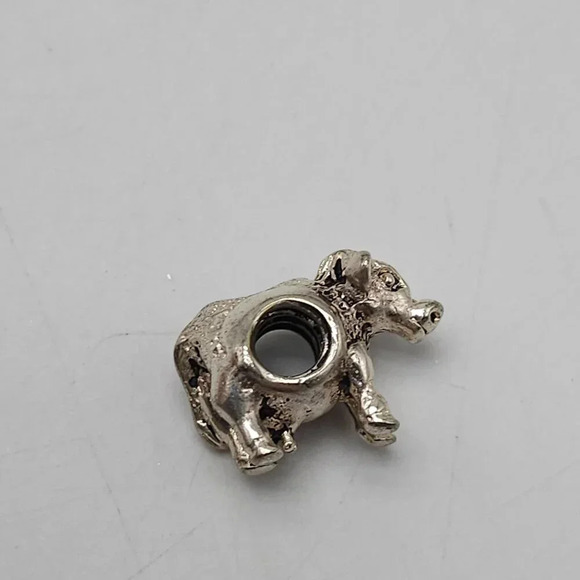 Sterling Silver Ox Cow Bead Charm For European Bracelets Necklace - Picture 2 of 4